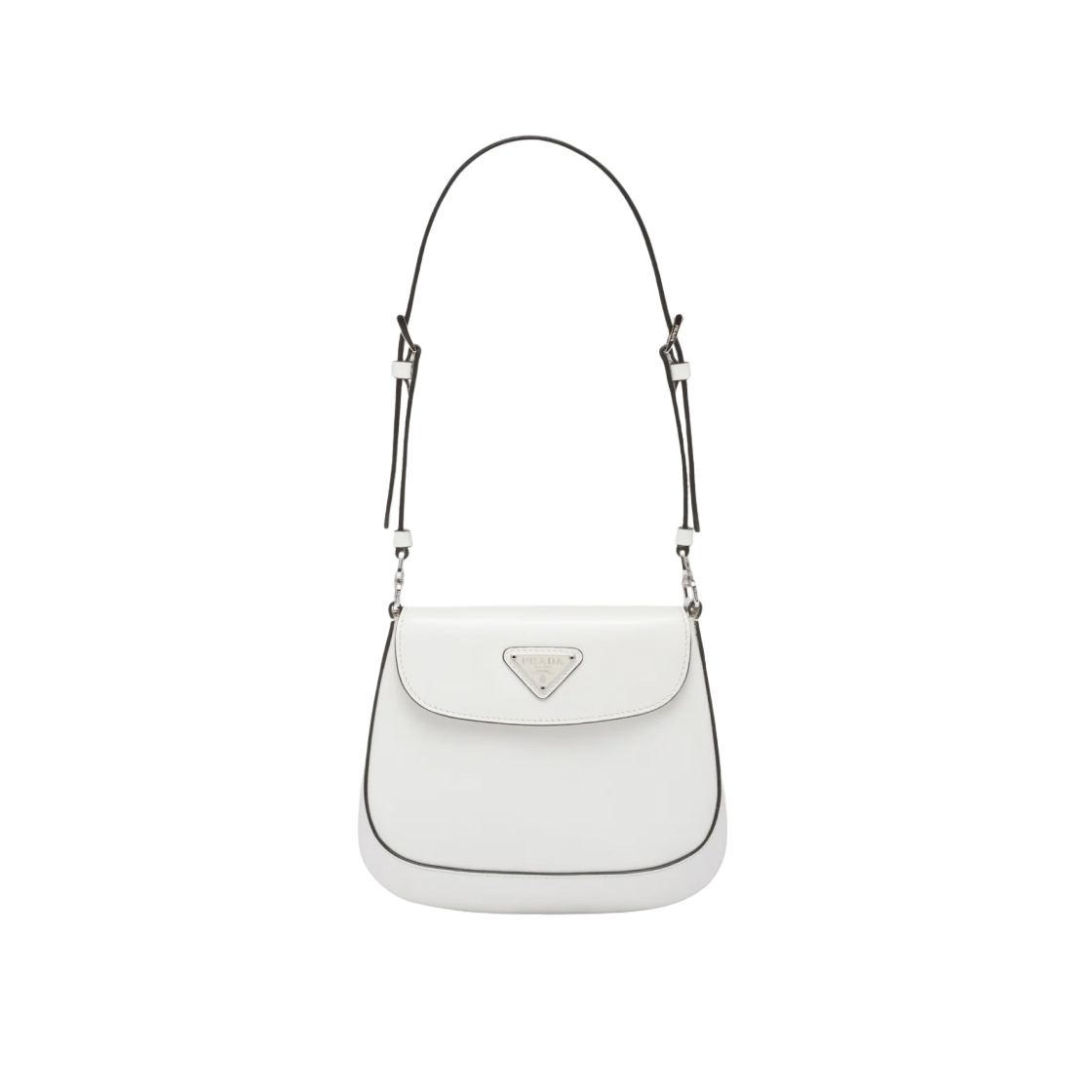 프라다 플랩 클레오 브러쉬드 레더 미니백 화이트 N(Prada Cleo Brushed Leather Mini Bag with Flap White N)