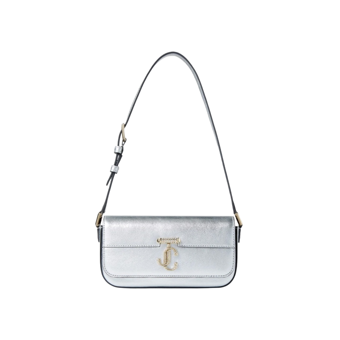 VARENNEMINISHLDRJHS (W) Jimmy Choo Avenue Metallic Nappa Leather Mini Shoulder Bag Silver