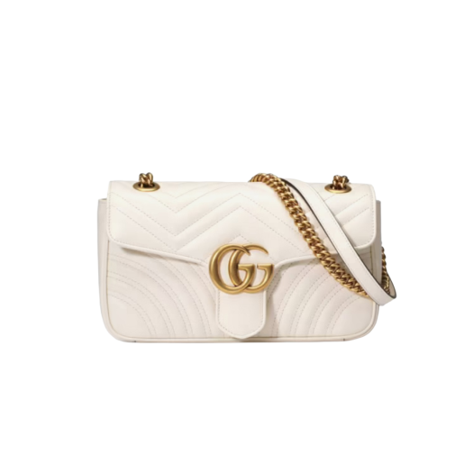 Gucci GG Marmont Matelasse Small Shoulder Bag White