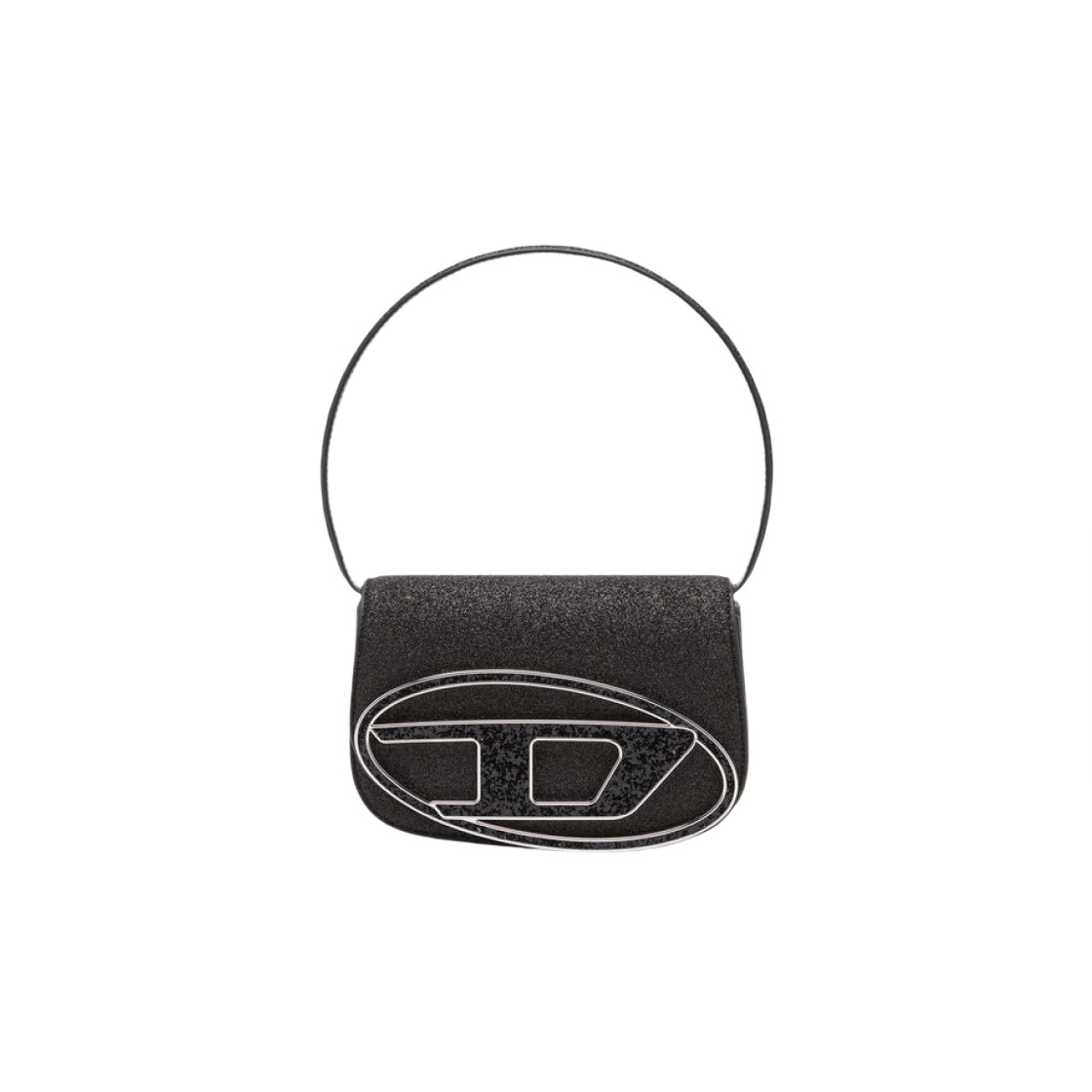 디젤 1DR 숄더백 인 글리터 패브릭 블랙