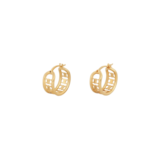 (W) Celine Triomphe Multi Hoops in Brass with Gold Finish Gold