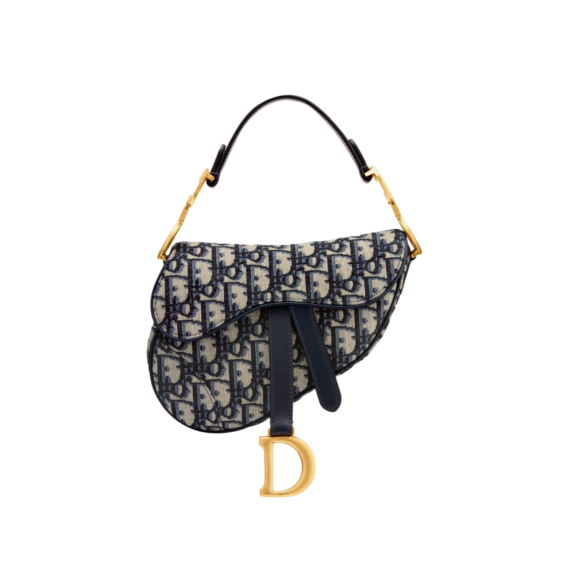 디올 미니 새들백 블루 디올 오블리크 자카드(Dior Mini Saddle Bag Blue Dior Oblique Jacquard)