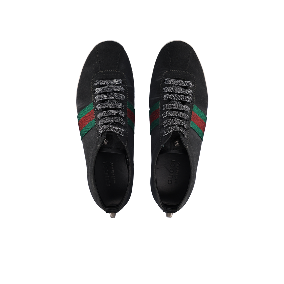 419712 [B등급] Gucci Vintage Bambi Glitter Sneakers Black 8.5 - #5