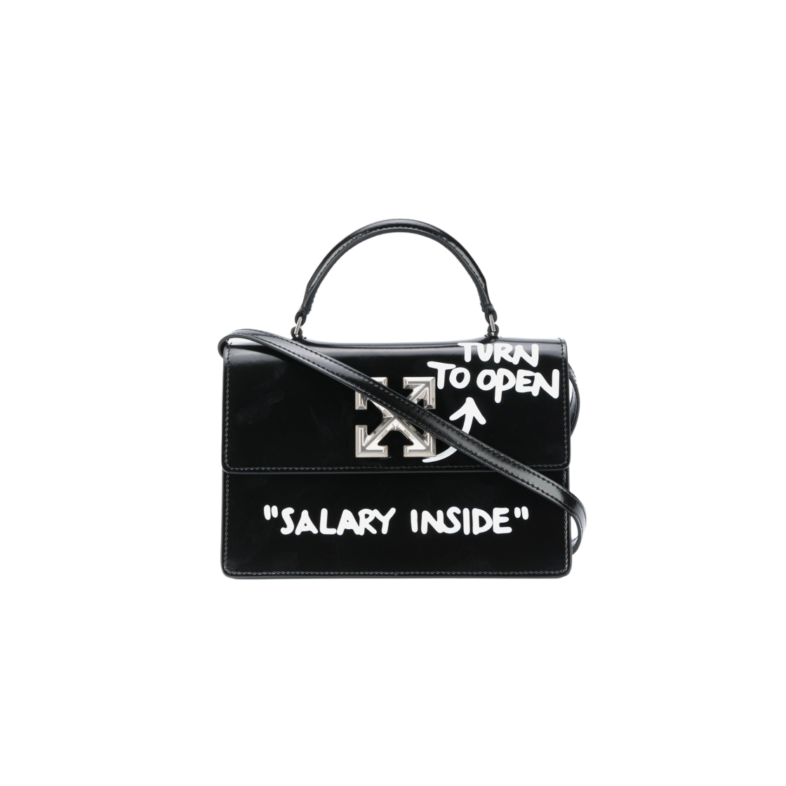 오프화이트 "샐러리 인사이드" 1.4 지트니 백 블랙(Off-White "Salary Inside" 1.4 Jitney Bag Black)