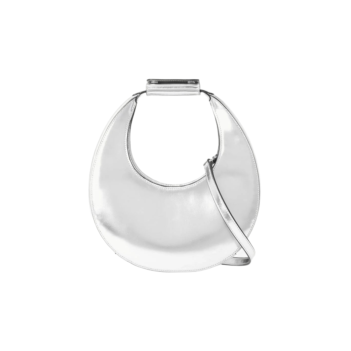 265-9244-CHRM-OS Staud Mini Moon Bag Chrome