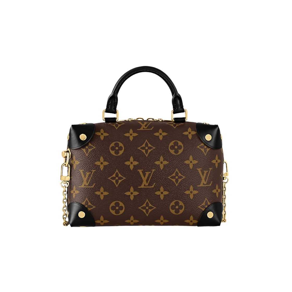 M45571 Louis Vuitton Petite Malle Souple Monogram Canvas Black - #4