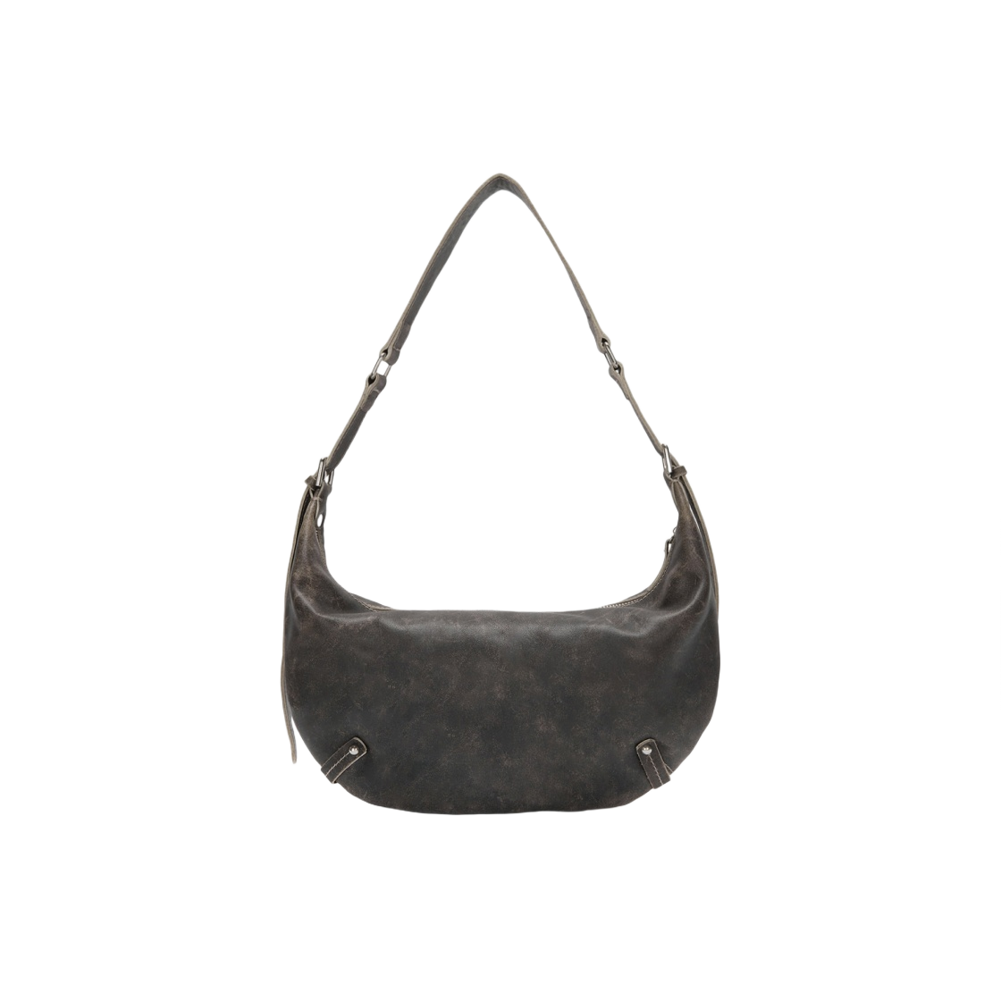 마뗑킴 지퍼 레더 라운드백 브라운(Matin Kim Zipper Leather Round Bag Brown) - 2