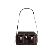 Lemaire Glossy Vegetable Leather Medium Gear Bag Espresso