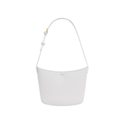 Celine Medium Croque Bag in Shiny Calfskin Arctic White