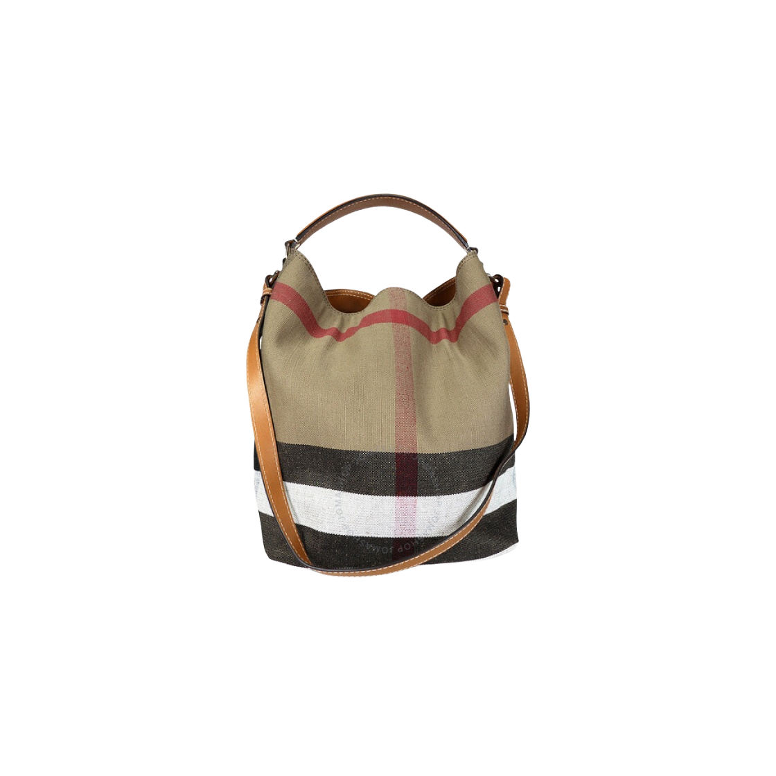 3945742 Burberry Canvas Check Ashby Shoulder Bag Brown