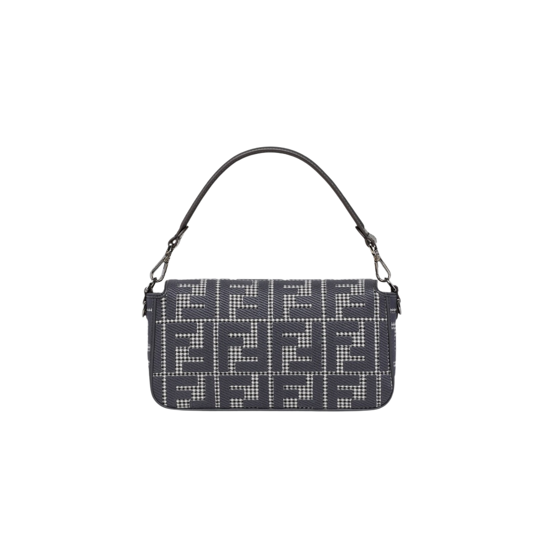 펜디 FF 자수 미디움 바게트백 그레이(Fendi FF Embroidery Medium Baguette Bag Grey) - 3