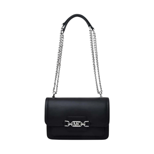 Michael Kors Heather Large Leather Shoulder Bag Black