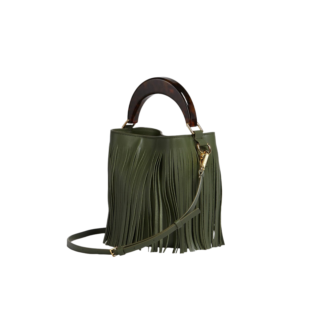 마르니 레더 프린지 베니스 스몰 버킷백 가제보 마룬(Marni Leather Fringes Venice Small Bucket Bag Gazebo Maroon) - 3