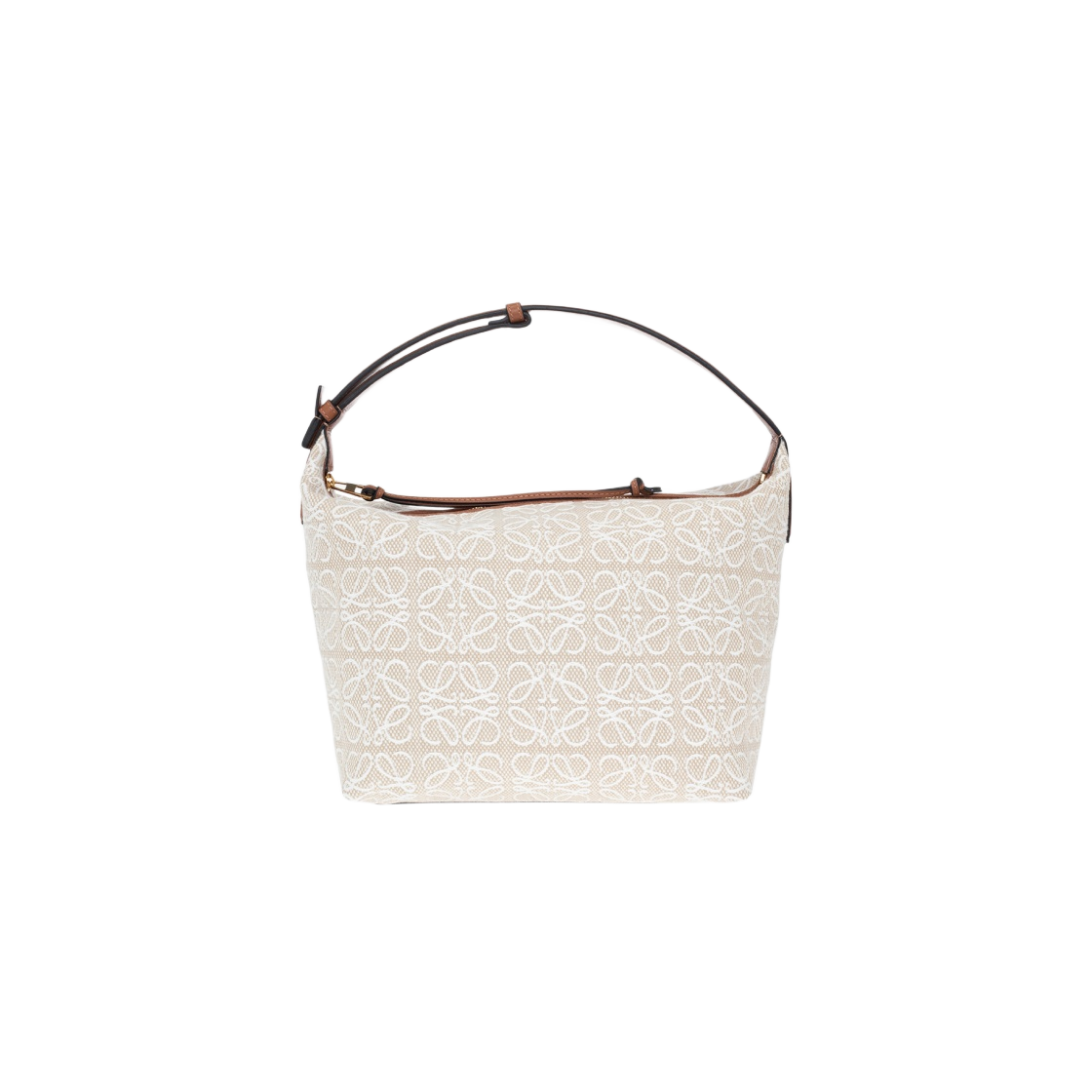 로에베 미디움 큐비백 아나그램 자카드 앤 카프스킨 에크루 탄(Loewe Medium Cubi Bag in Anagram Jacquard and Calfskin Ecru Tan) - 1