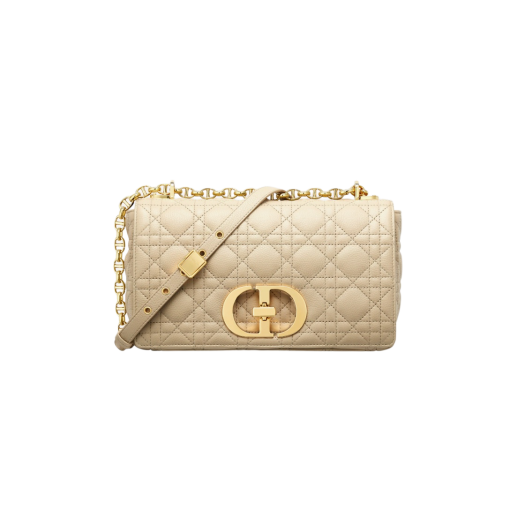 Dior Medium Caro Bag Supple Cannage Calfskin Beige