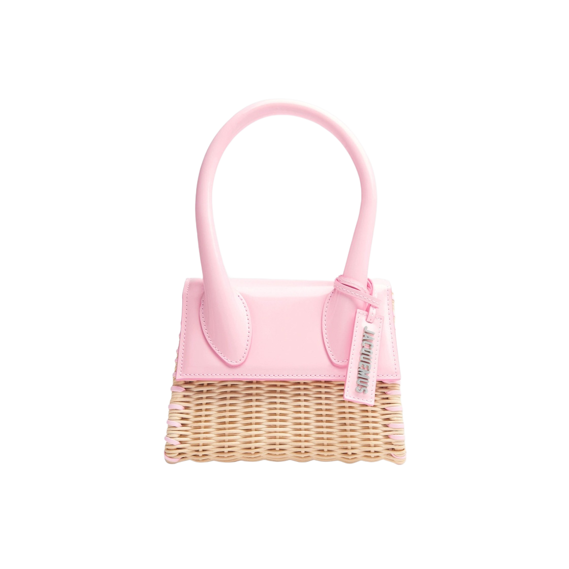자크뮈스 르 치키토 모옌 오시에 위커 시그니쳐 핸드백 페일 핑크(Jacquemus Le Chiquito Moyen Osier Wicker Signature Handbag Pale Pink) - 1