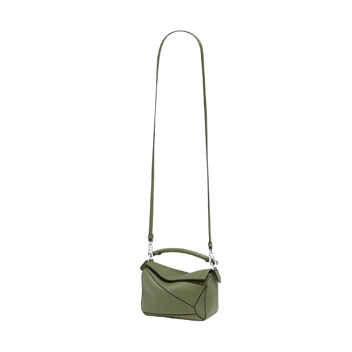 32230U95-3949 Loewe Mini Puzzle Bag in Classic Calfskin Avocado Green - #2