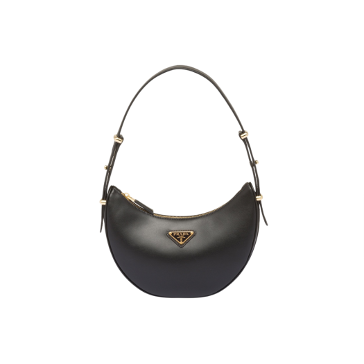Prada Arque Leather Shoulder Bag Black