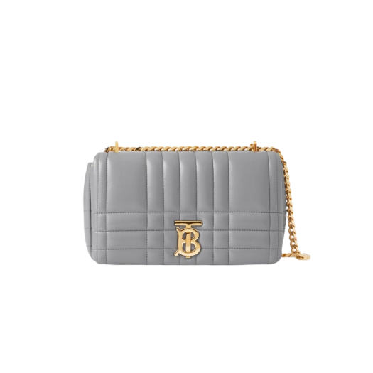 Burberry Quilted Leather Small Lola Bag Cloud Grey