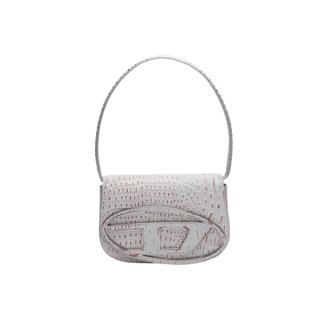 디젤 1DR 숄더백 인 카우 라이트 그레이(Diesel 1DR Shoulder Bag in Cow Leather Light Grey) - 1