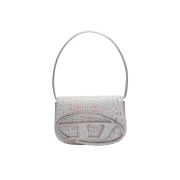 Diesel 1DR Shoulder Bag in Cow Leather Light Grey