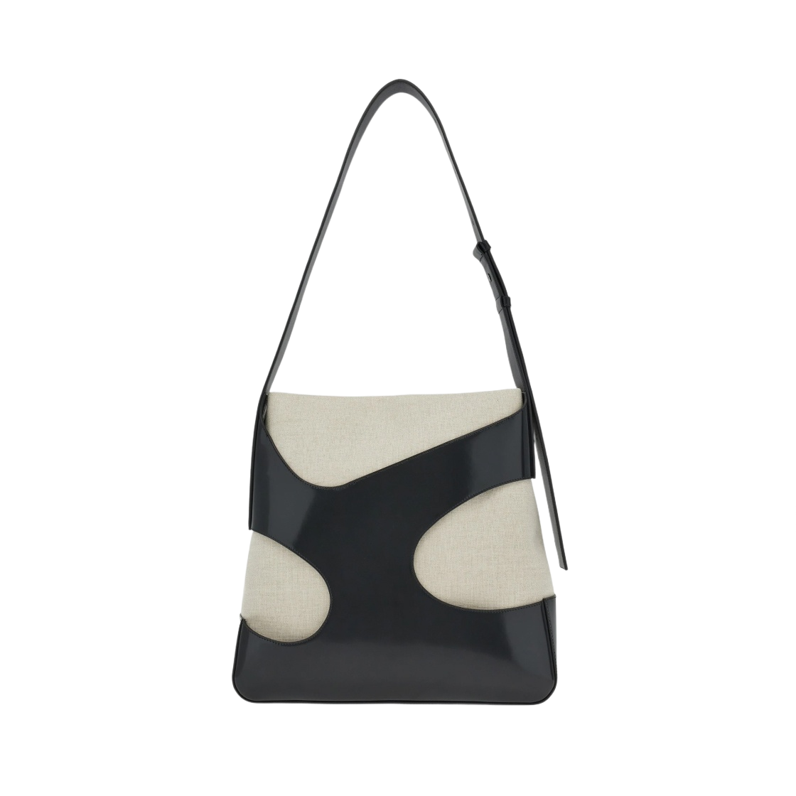 241241-760339 Ferragamo Shoulder Bag with Cut-Out Detailing Black Beige - #3
