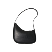 The Row Half Moon Bag in Grained Calfskin Leather Black