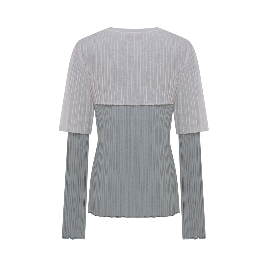 쥬키프 레이어드 립 풀오버 그레이(Juukiff Layered Top In Silk Mixed Lyocell And Viscose Grey) - 2