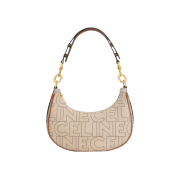 Celine Medium Ava Strap Bag in Textile with Celine All-Over Print Natural Tan