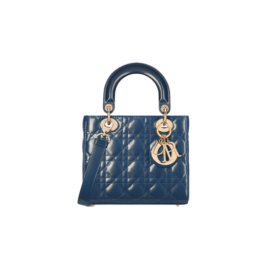 Dior Small Lady Bag Pastel Midnight Blue Glossy Iridescent
