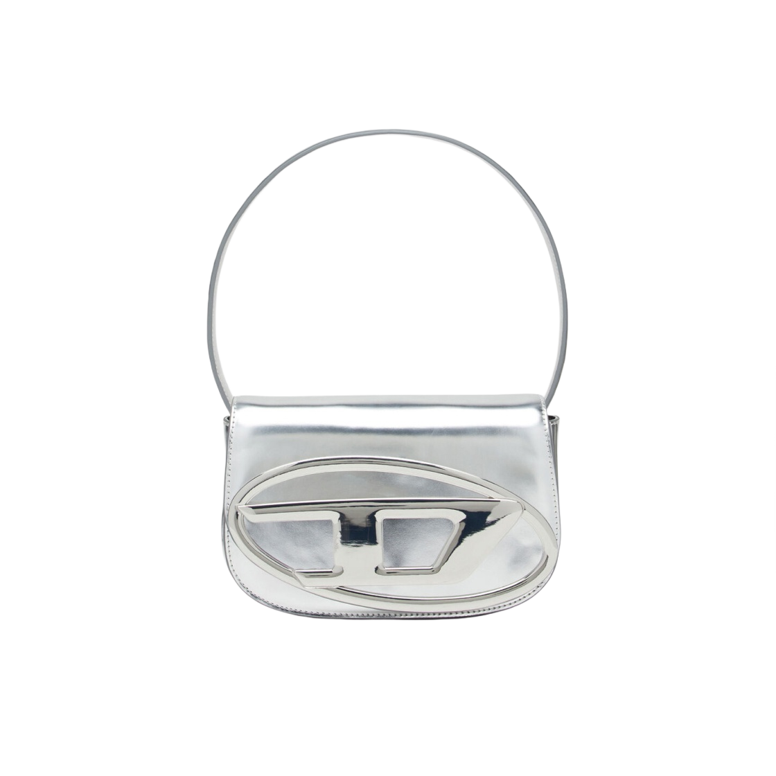 디젤 1DR 숄더백 인 미러드 레더 실버(Diesel 1DR Shoulder Bag in Mirrored Leather Silver)