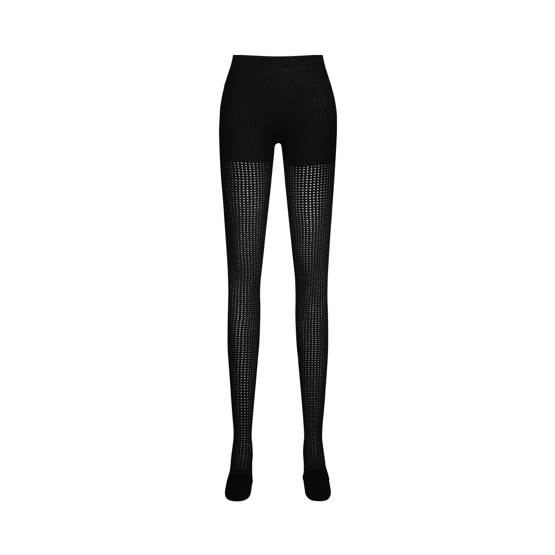 25SSMAAC01BK Juukiff Punch Hole Stocking In Mixed Viscose Black