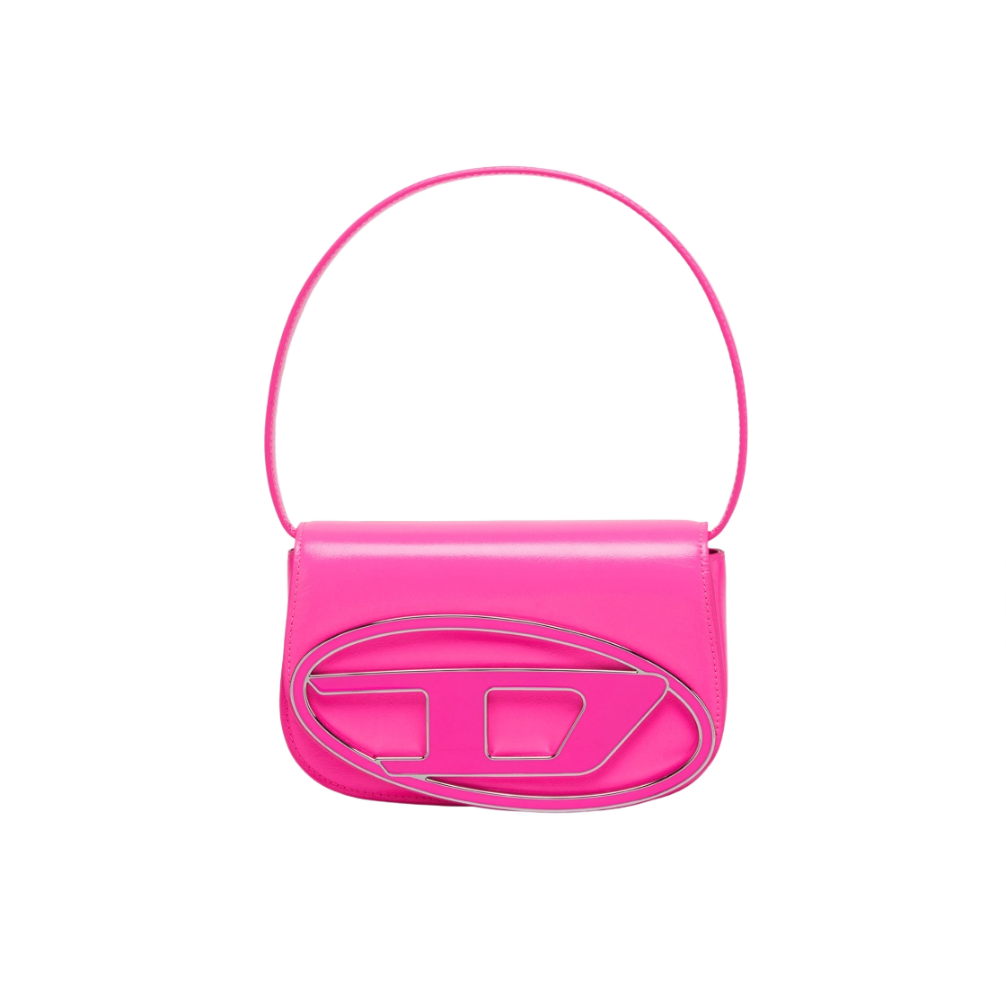 디젤 1DR 숄더백 인 네온 레더 핑크 플루오(Diesel 1DR Shoulder Bag in Neon Leather Pink Fluo) - 1