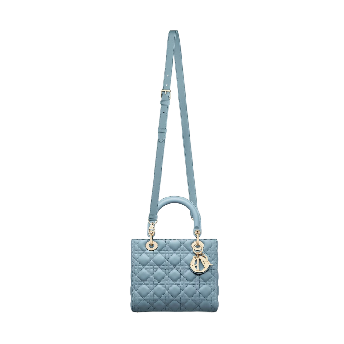 M0565ONGE-M09Z Dior Medium Lady Bag Cannage Lambskin Horizon Blue - #5