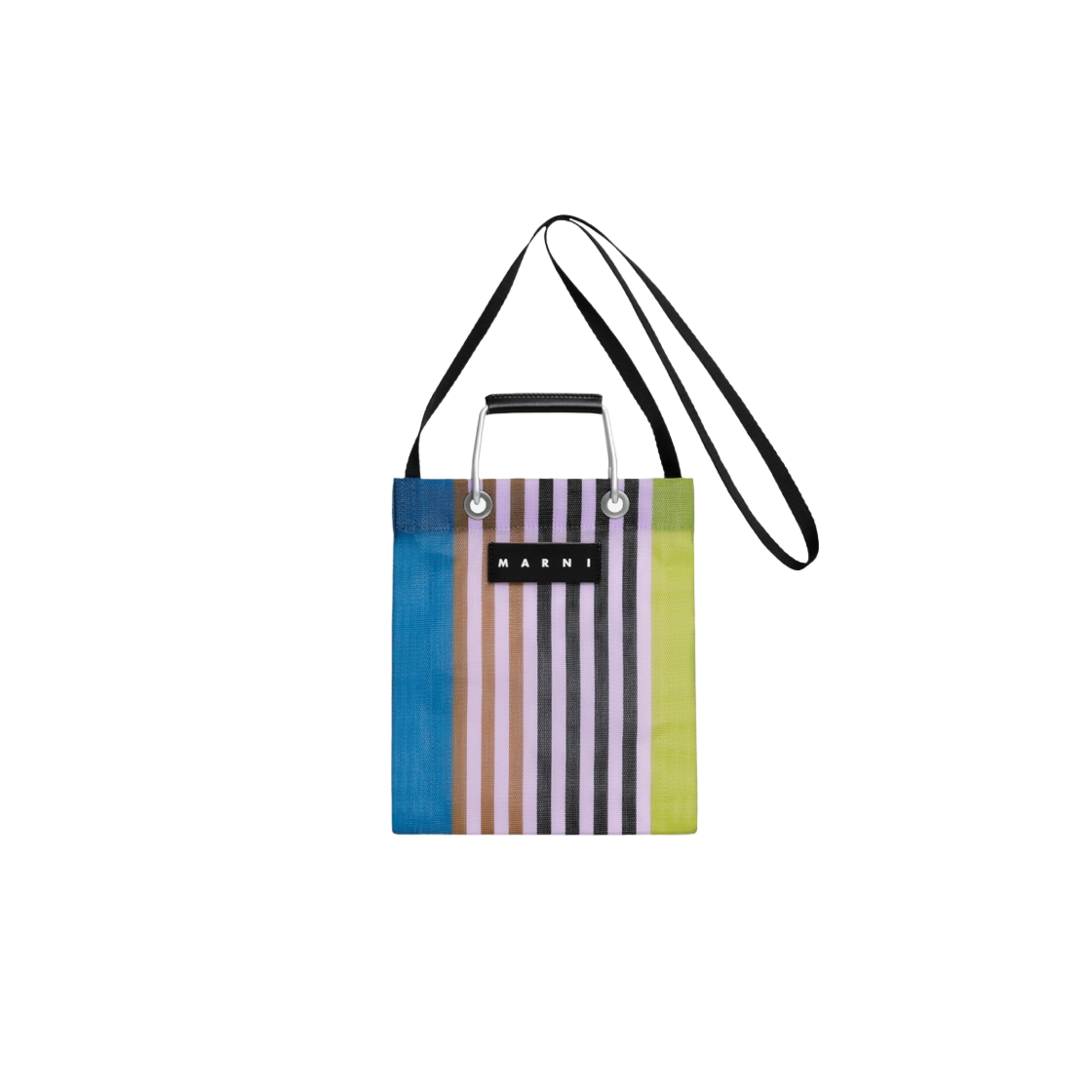 SHMH0106A0-TN296-STV35 Marni Market Stripe Shoulder Bag Mini Purple - 대표 이미지 #1