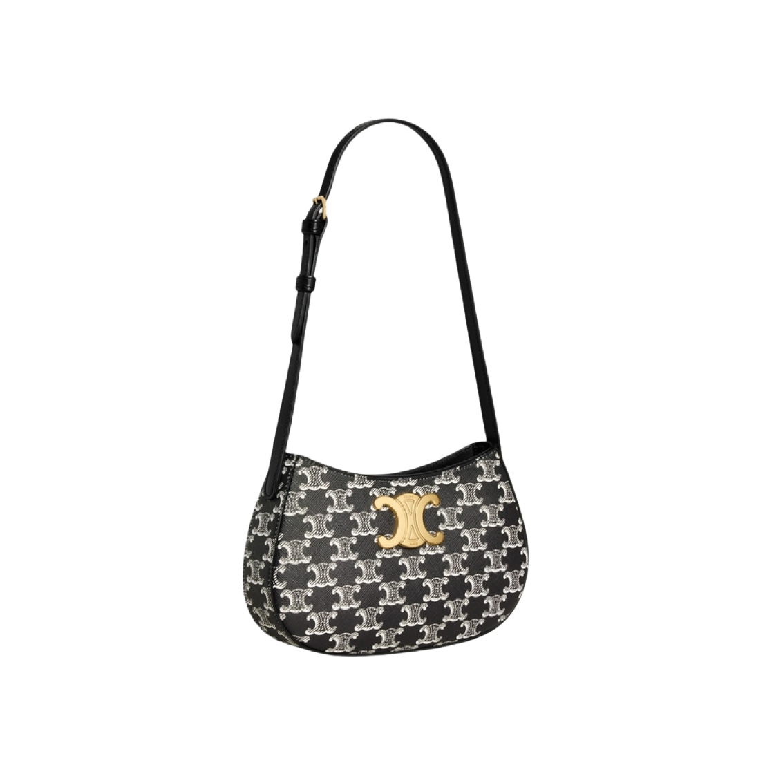 셀린느 투톤 트리옹프 캔버스 미디움 틸리 백 블랙(Celine Medium Tilly Bag in Triomphe Canvas Two-Tone Black) - 2