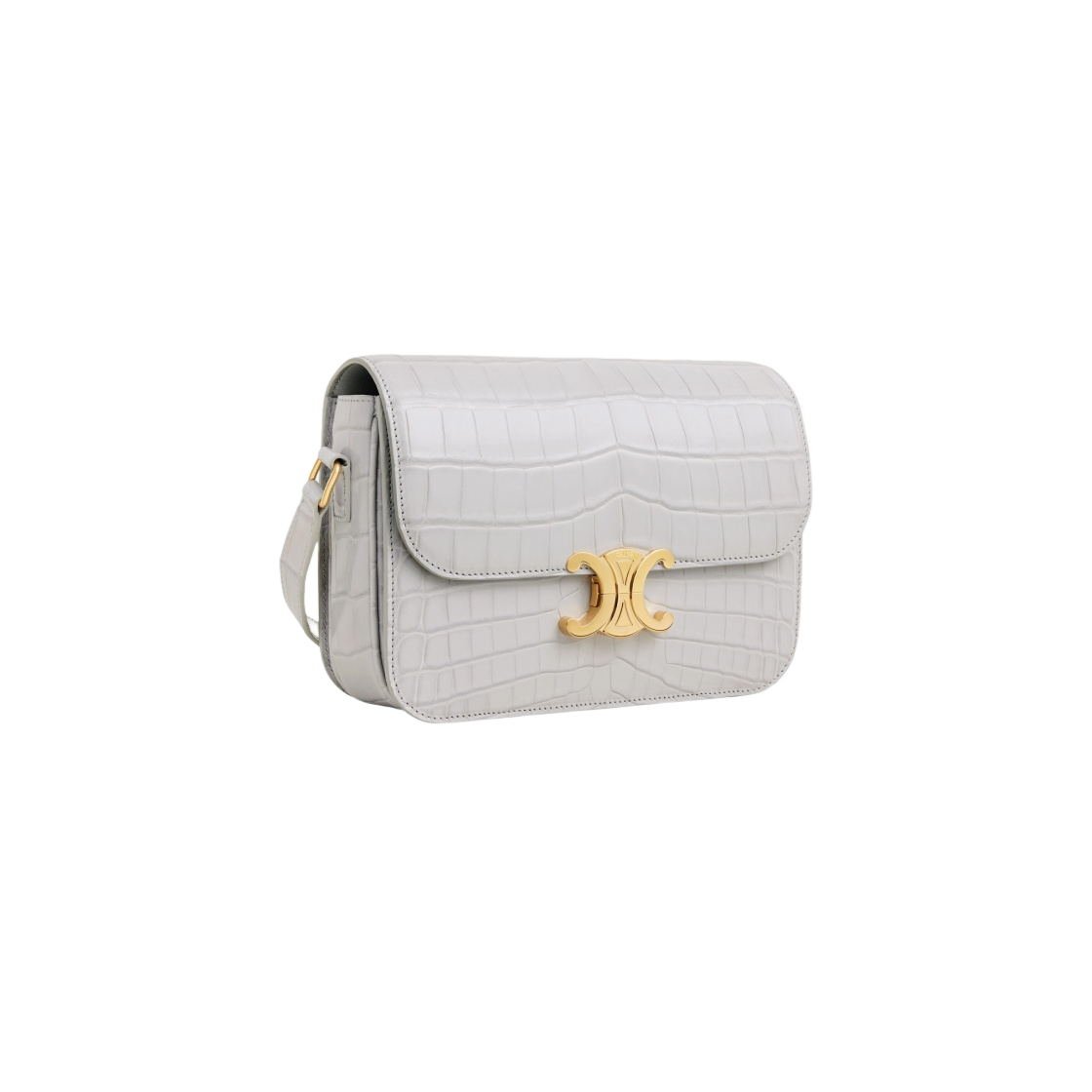 187364BF6-10CG Celine Classique Triomphe Bag in Niloticus Crocodile Cloudy Grey - #2