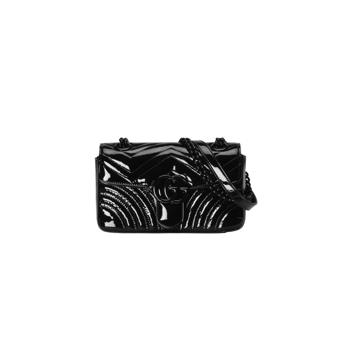 구찌 GG 마몽 미니 숄더백 블랙 레더(Gucci GG Marmont Mini Shoulder Bag Black Leather) - 1