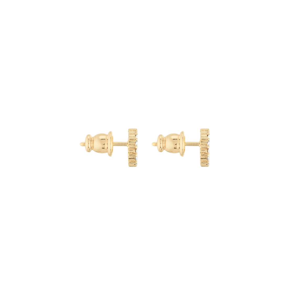 E1715CDLCY-D301 (W) Dior Clair D Lune Earrings Gold Finish Metal White Crystals - #2