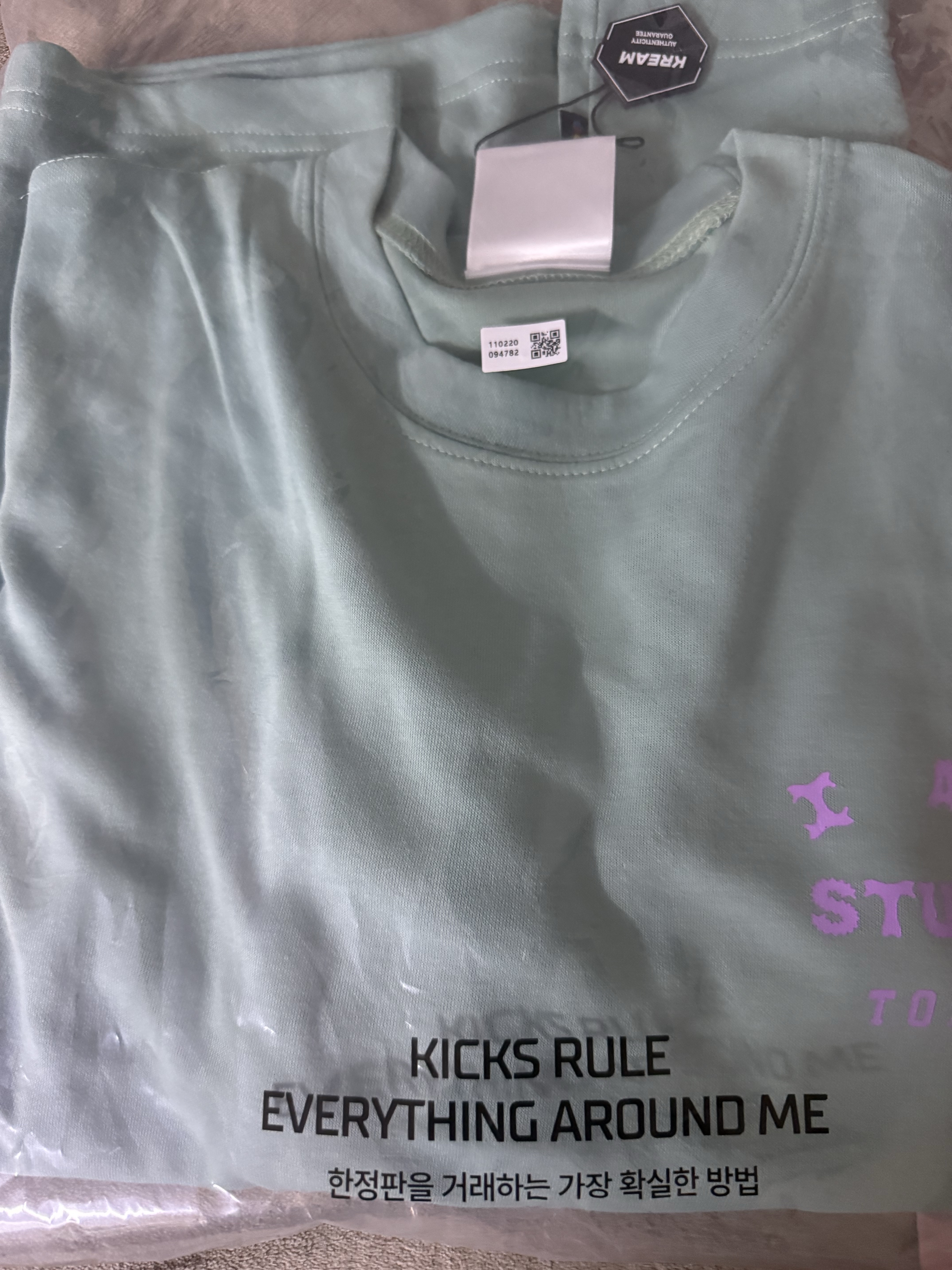 IAB Studio Tokyo Long Sleeve Ash Green Pink 착용 스타일 - 2