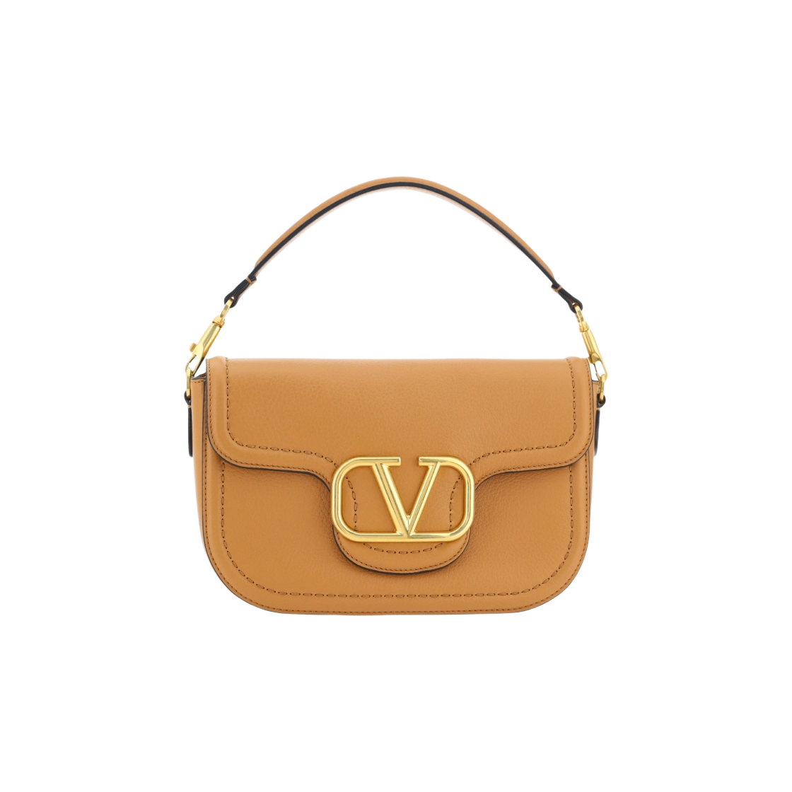 B0N20IMZKEL Valentino Alltime Calfskin Handbag Almond Beige