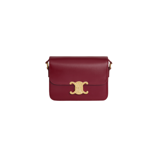 Celine Teen Triomphe Bag in Shiny Calfskin Carmin