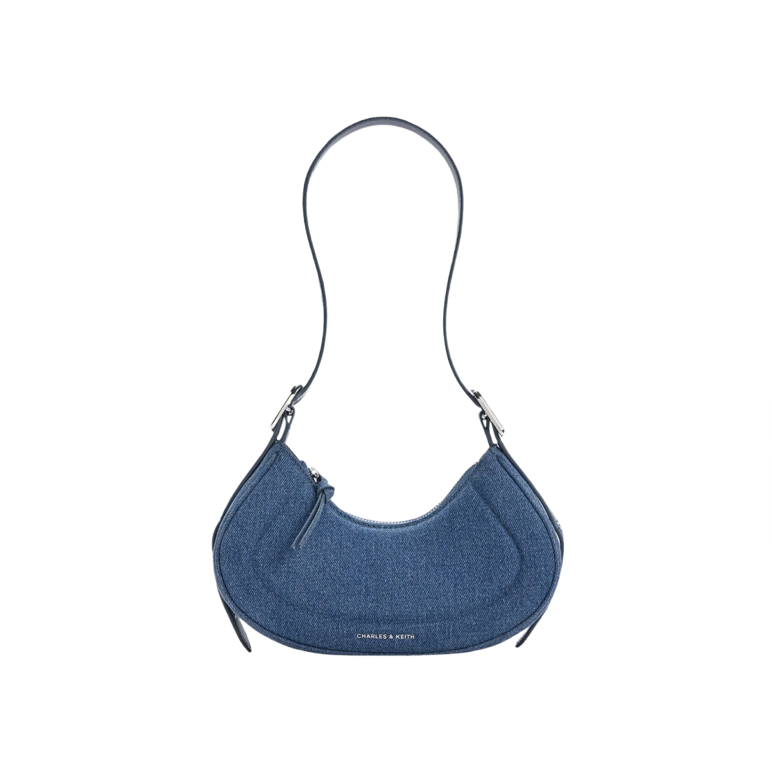 찰스앤키스 페트라 데님 커브드 숄더백 데님 블루(Charles & Keith Petra Denim Curved Shoulder Bag Denim Blue)