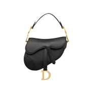 Dior Mini Saddle Bag Grained Calfskin Black