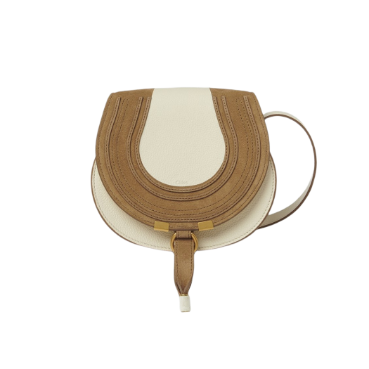 Chloe Marcie Small Saddle Bag Misty Ivory