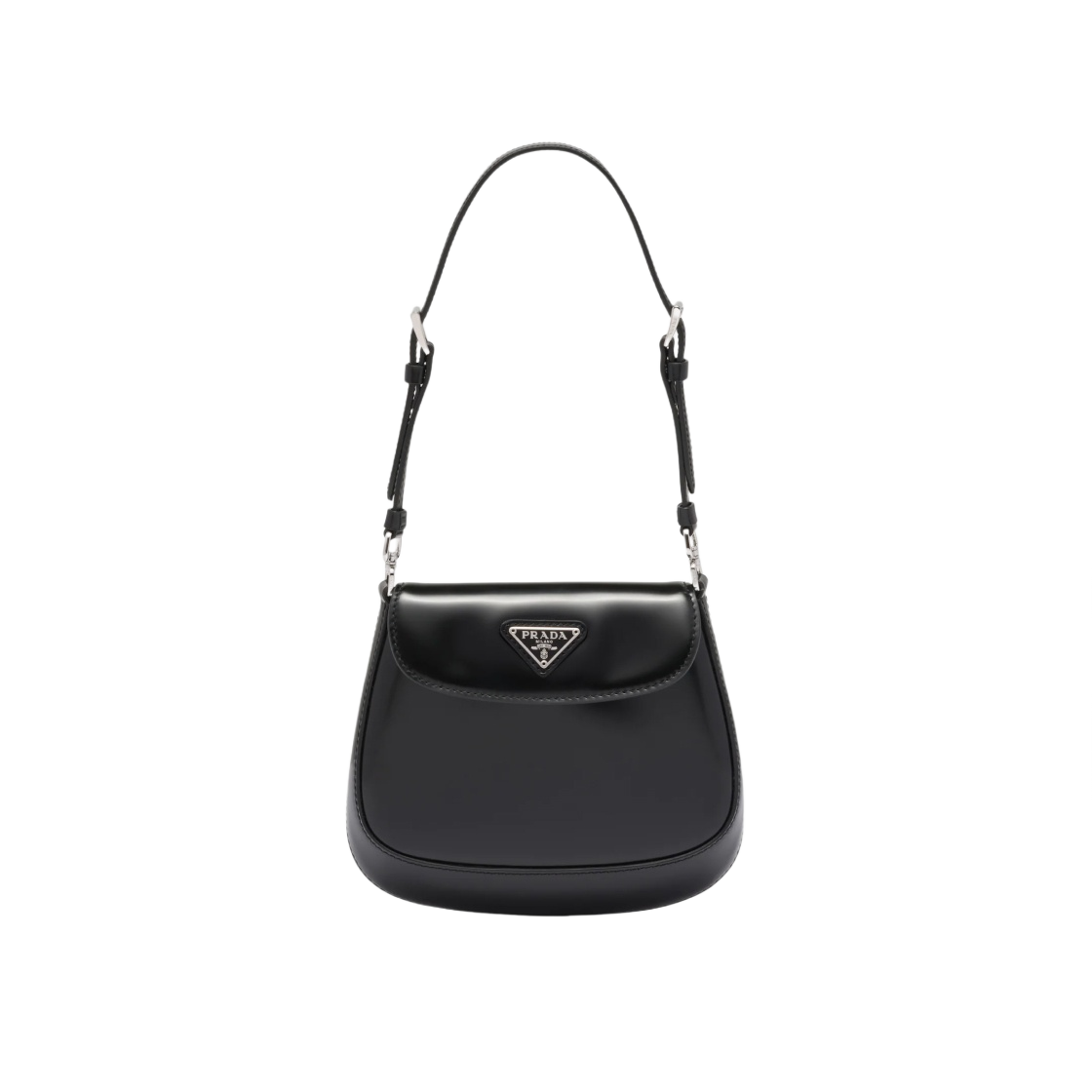 프라다 플랩 클레오 브러쉬드 레더 미니백 블랙(Prada Cleo Brushed Leather Mini Bag with Flap Black)