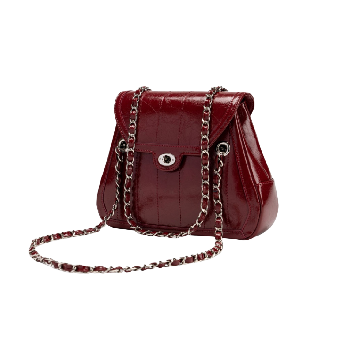 ☆韓国の人気☆【Cardinal Red】☆Owl-Ro Bag Gloss Black☆ ☆韓国の人気☆【Cardinal Red】☆Owl-Ro Bag Gloss Black