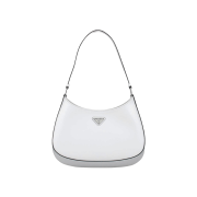 Prada Cleo Brushed Leather Shoulder Bag White N
