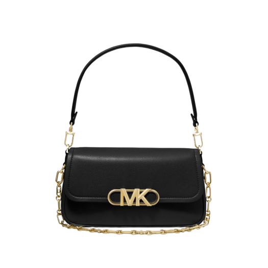 Michael Kors Parker Medium Leather Shoulder Bag Black