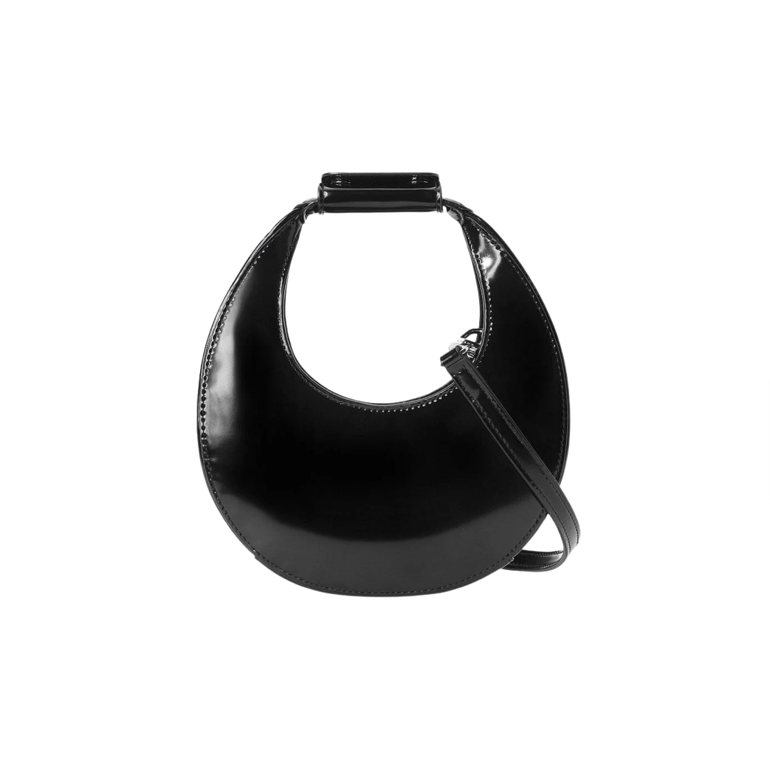 스타우드 미니 폴리시드 문 백 블랙(Staud Mini Polished Moon Bag Black)